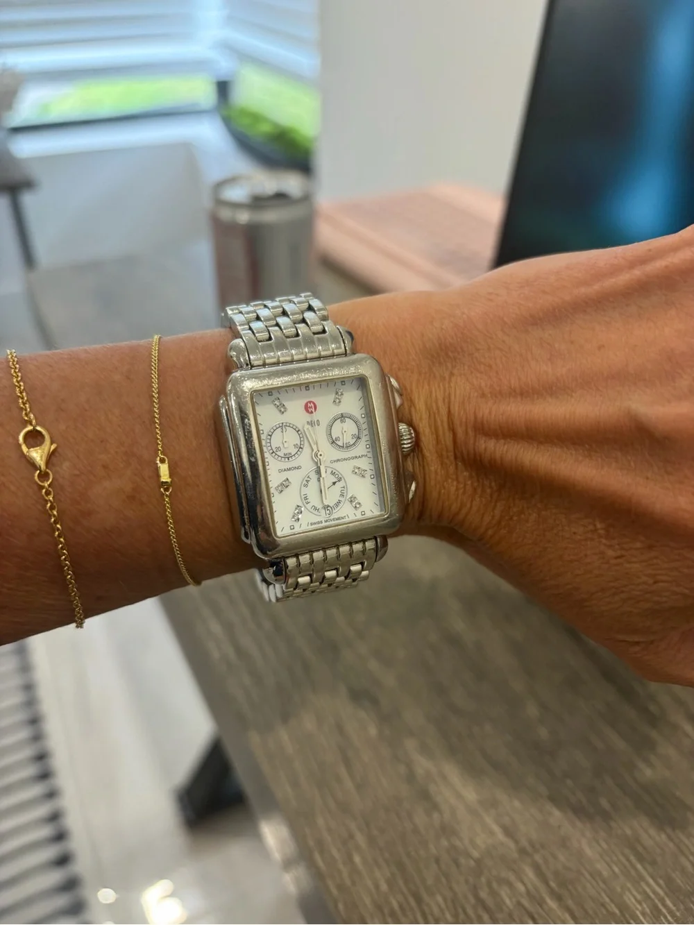 Michele Silver-Tone Deco Day Chronograph Women's Watch